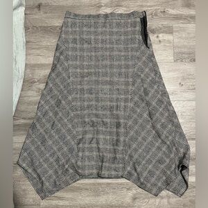 Massimo Dutti Asymmetrical Plaid Skirt